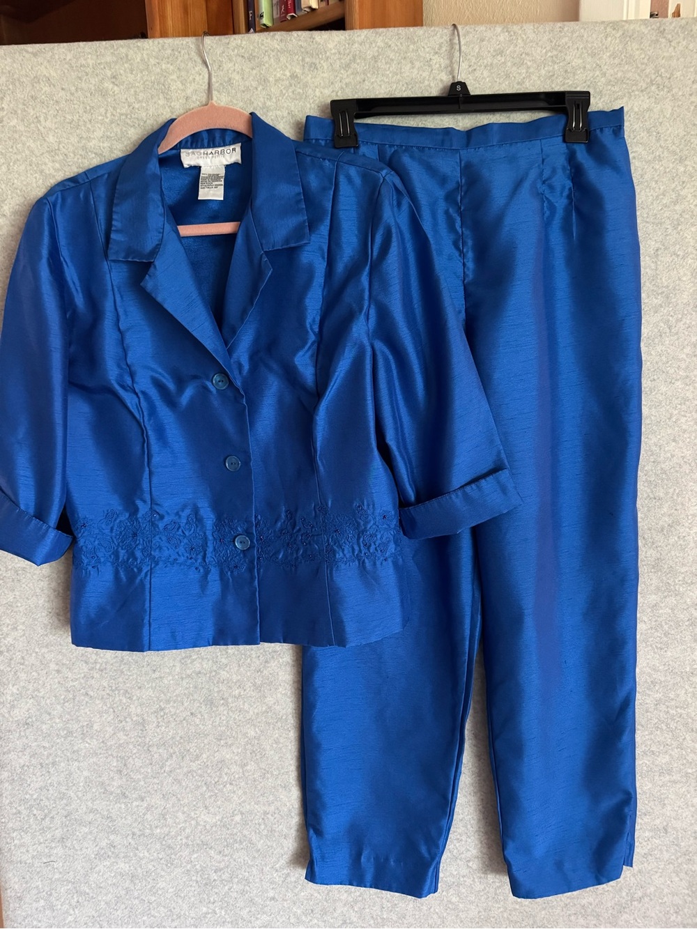Sag Harbor Vintage Petite Blue Suit Set